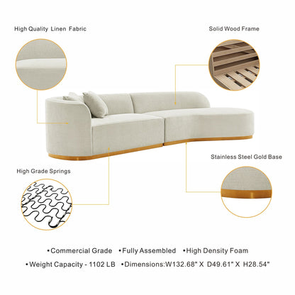Daria - Sofa Sectional With Pillows, 2 Piece Design