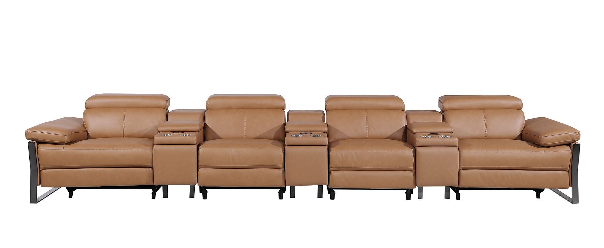 1246 - Modular Power Triple Reclining Triple Console Sofa With Power Reclining Headrests