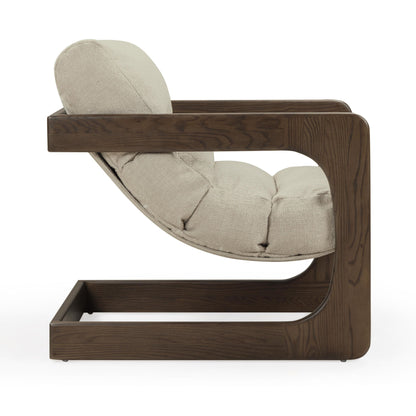 Palma - Textured Weave Accent Chair With Brown Base