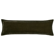 Stella - Faux Silk Velvet Long Lumbar Pillow - Fern Green