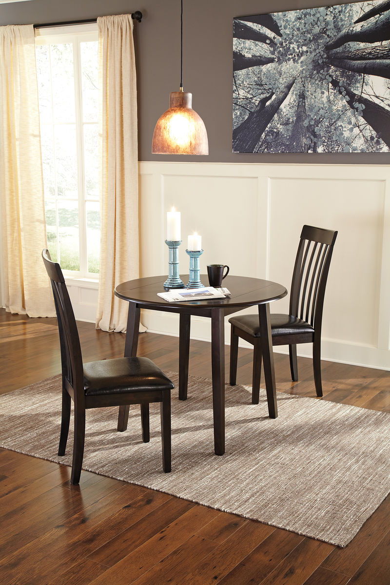 Hammis Round Dining Drop Leaf Table Set - Thumbnail 4