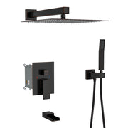 10" Wall Mounted Square Shower System With Rough In Valve
