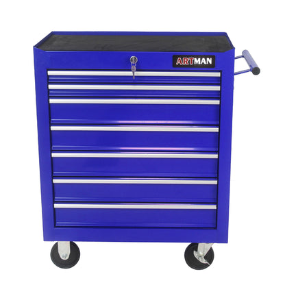 7 Drawers Multifunctional Tool Cart With Swivel Wheels