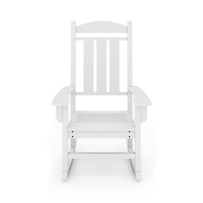 Traditional Porch Rocker Classic HDPE Poly Lumber For Porch, Patio, And Garden Comfort