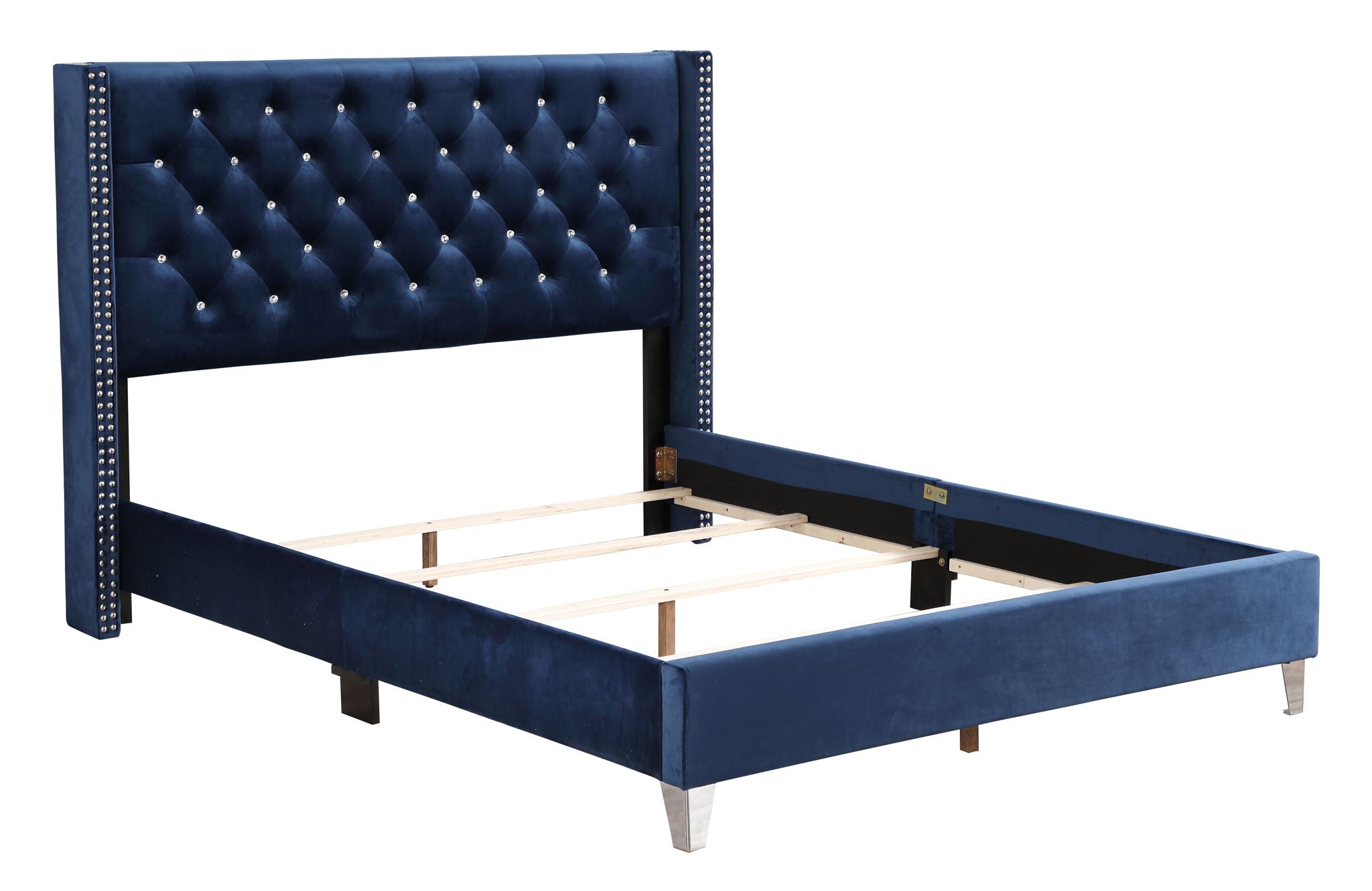 Glory Furniture - Julie - Faux Crystals Tufted Upholstered Bed