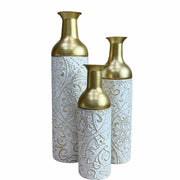 Floor Vases, Tall Home Decor Vases (Set of 3) - White / Gold