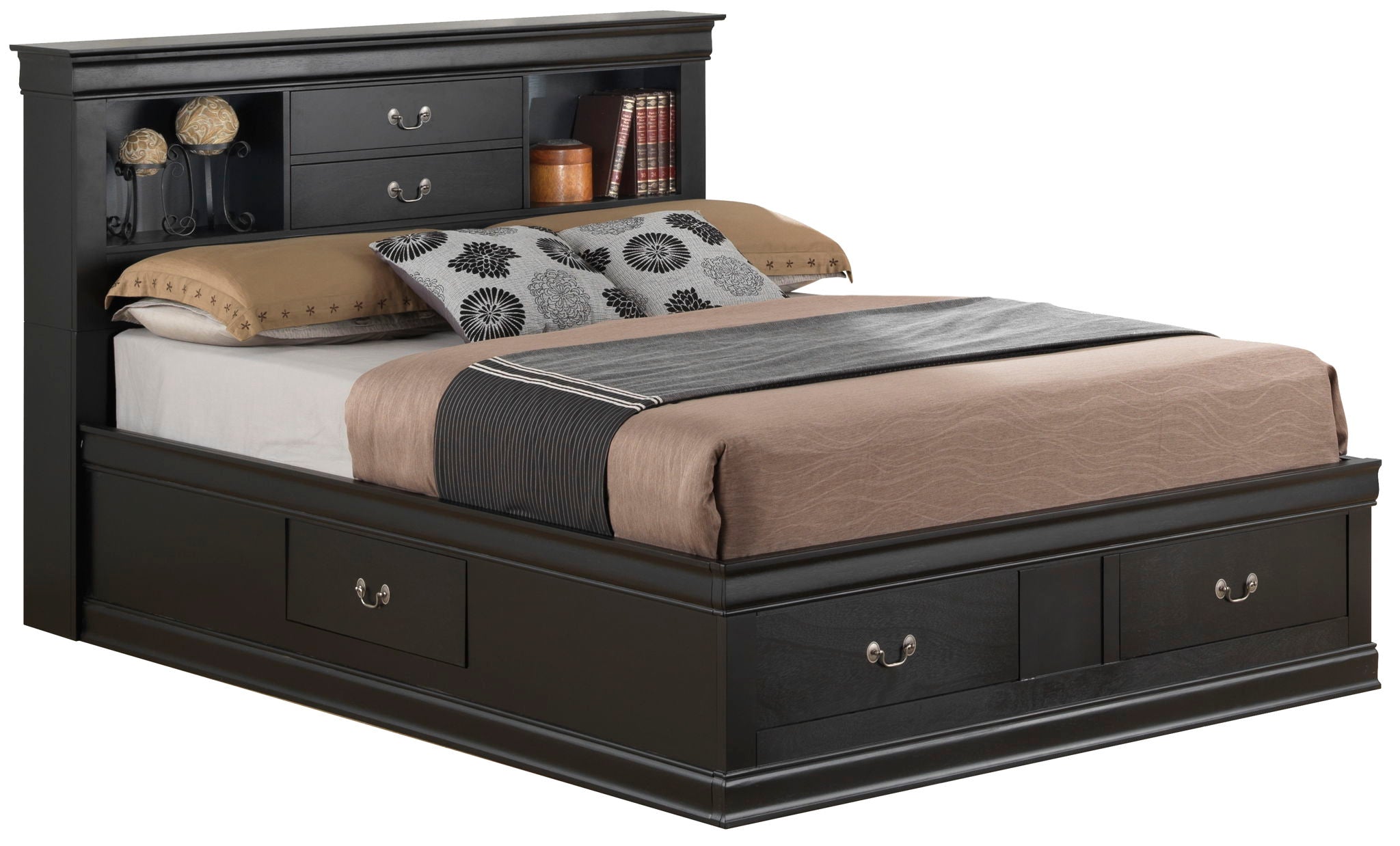 Glory Furniture - Louis Phillipe - Bookcase Storage Bed