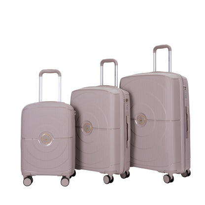 3 Piece Set Expandable Hardshell Suitcase Double Spinner Wheels