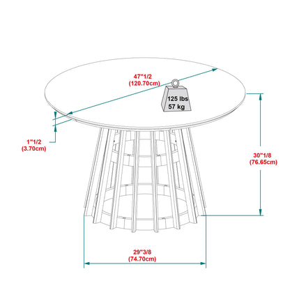 Round Dining Table With Pedestal Base - Brown