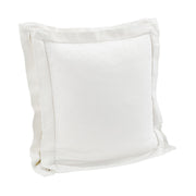 Luna - Double Flanged Washed Linen Pillow - White