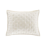 Stella - Faux Silk Velvet Pintuck Pillow Sham - Stone