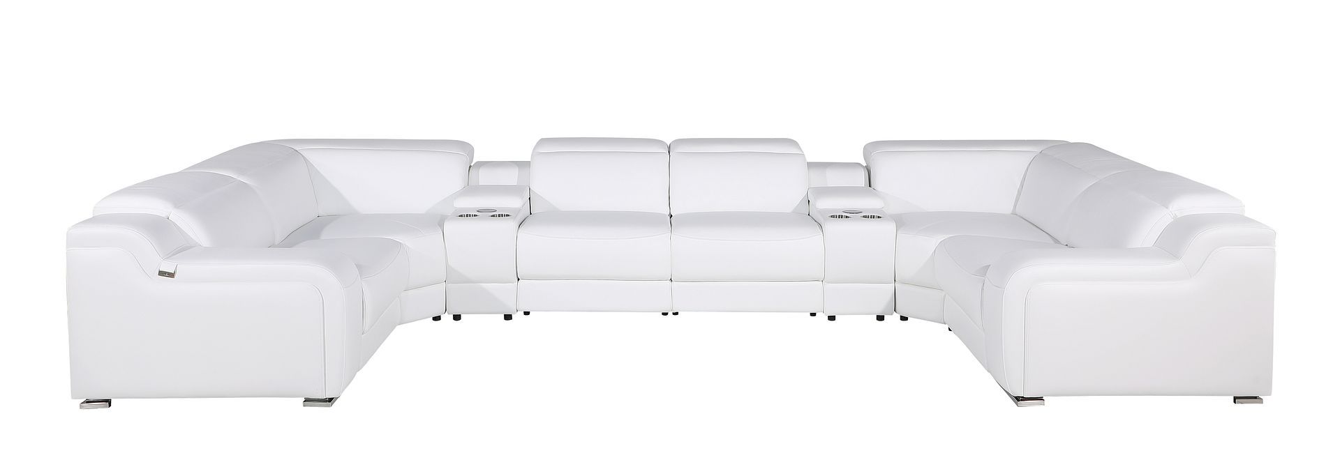 1116 - 8-Piece U-Shaped Sectional Sofa In With 2 Power Recliners & Power Headrests