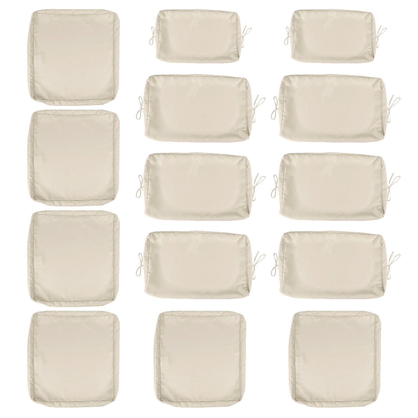 Cushion Covers For 7 Piece Wicker Sectional Sofa, 14 Pack Seat And Back Slipcovers With Zipper