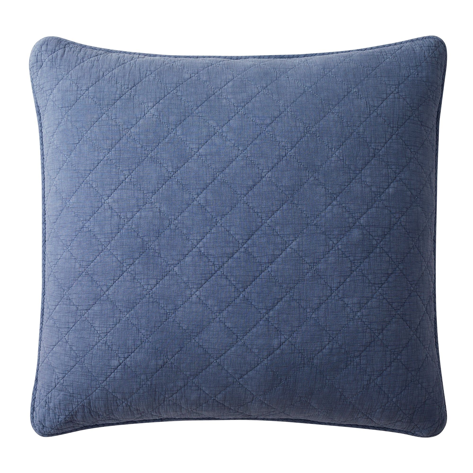 Cotton Gauze - Stonewashed Euro Sham - French Blue