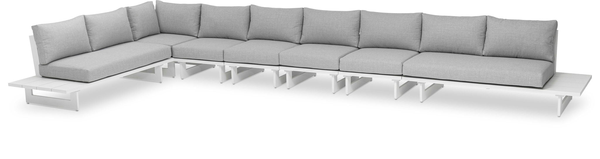 Maldives - 7 Piece Water Resistant Outdoor Patio Modular Sectional With White Base