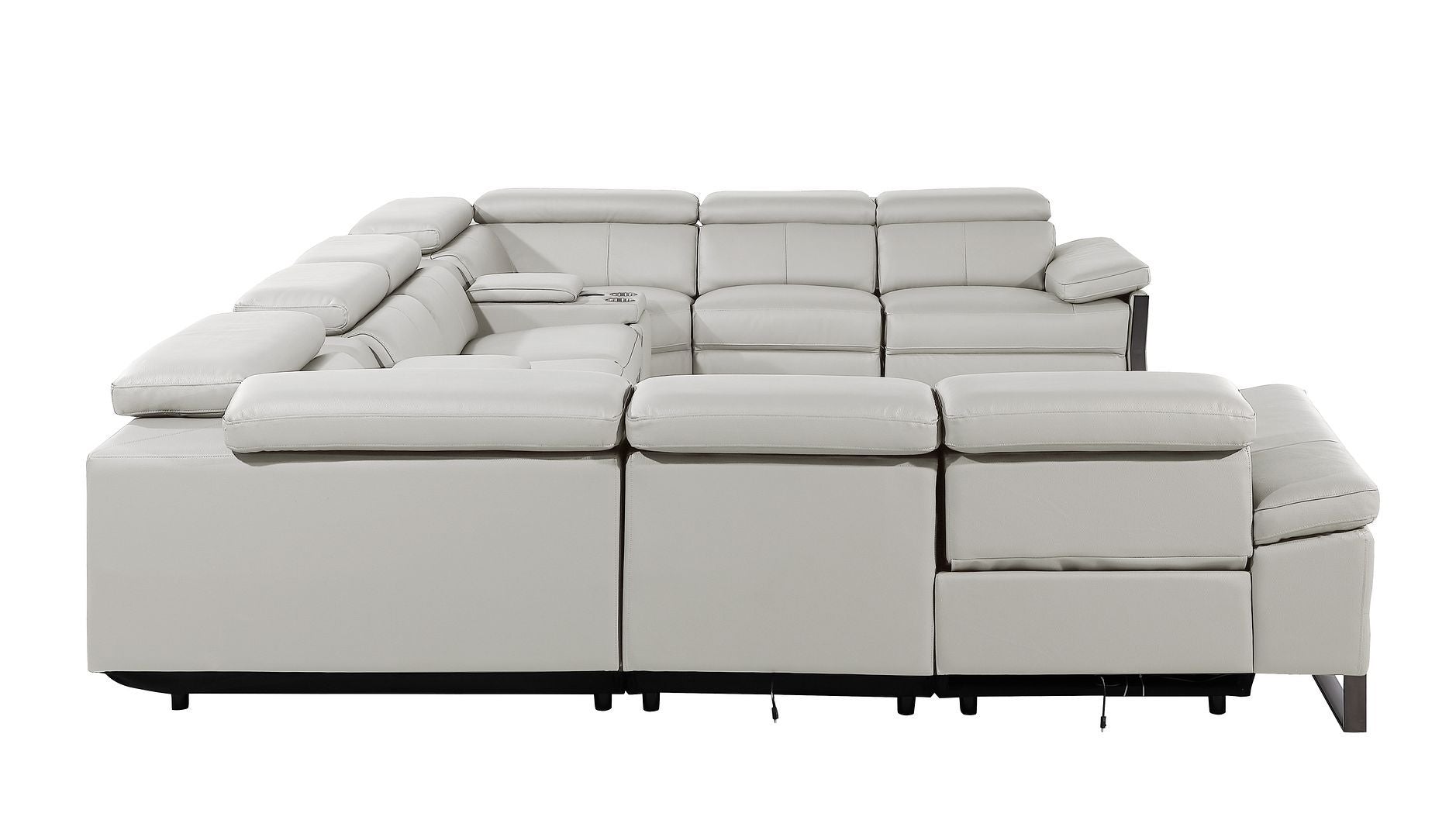 1246 - 10-Piece U-Shaped Modular Power Reclining Sectional With 4 Power Recliners And Power Headrests