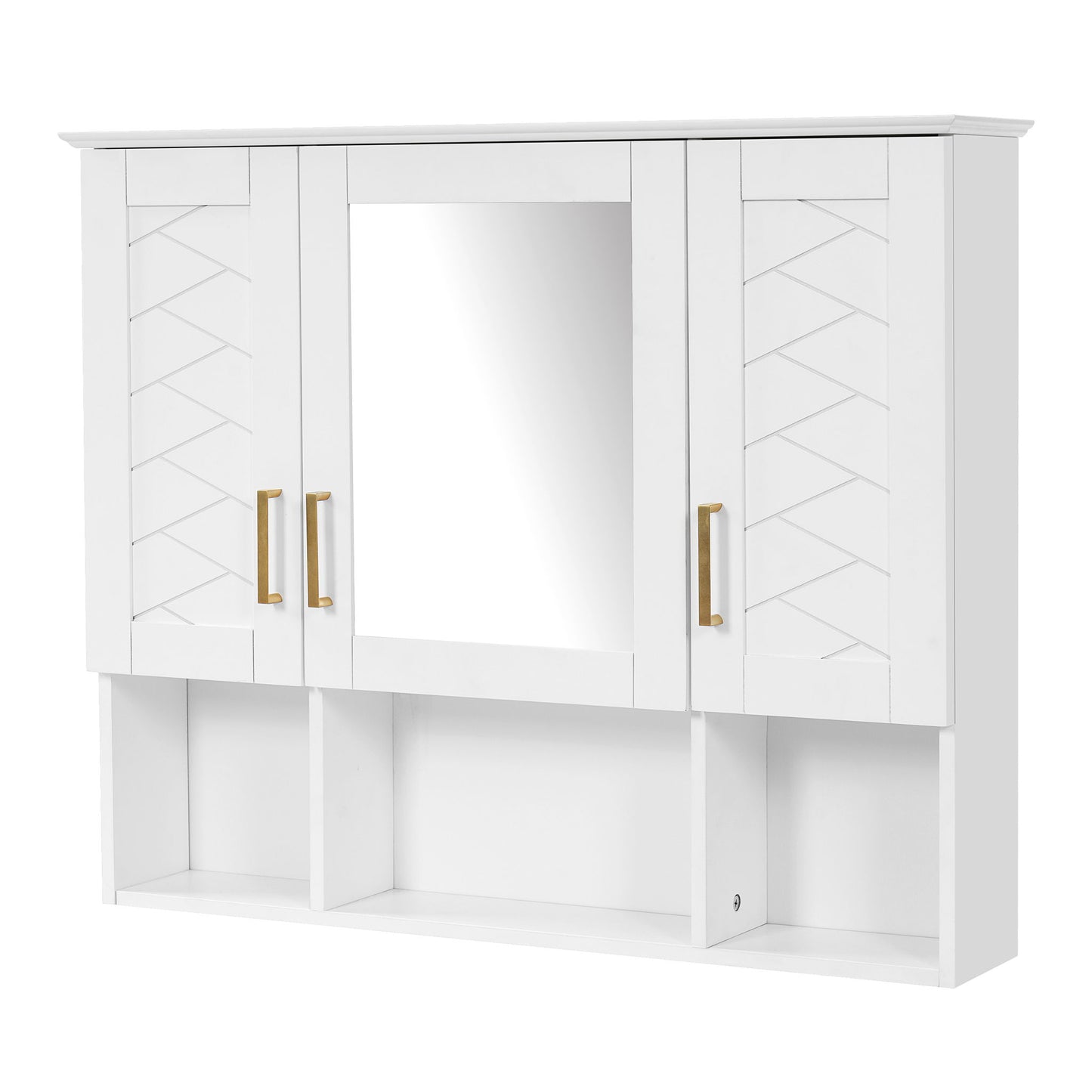 Modern Wall Mounted Medicine Cabinet With Adjustable Shelves, Soft Close Doors, High Define Mirror