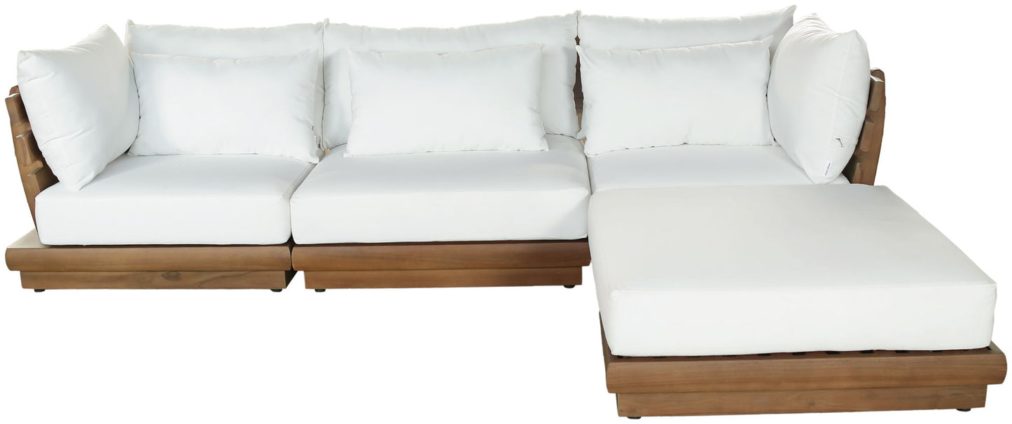 Mirella - 4 Piece Water Resistant Fabric Outdoor Patio Modular Sectional