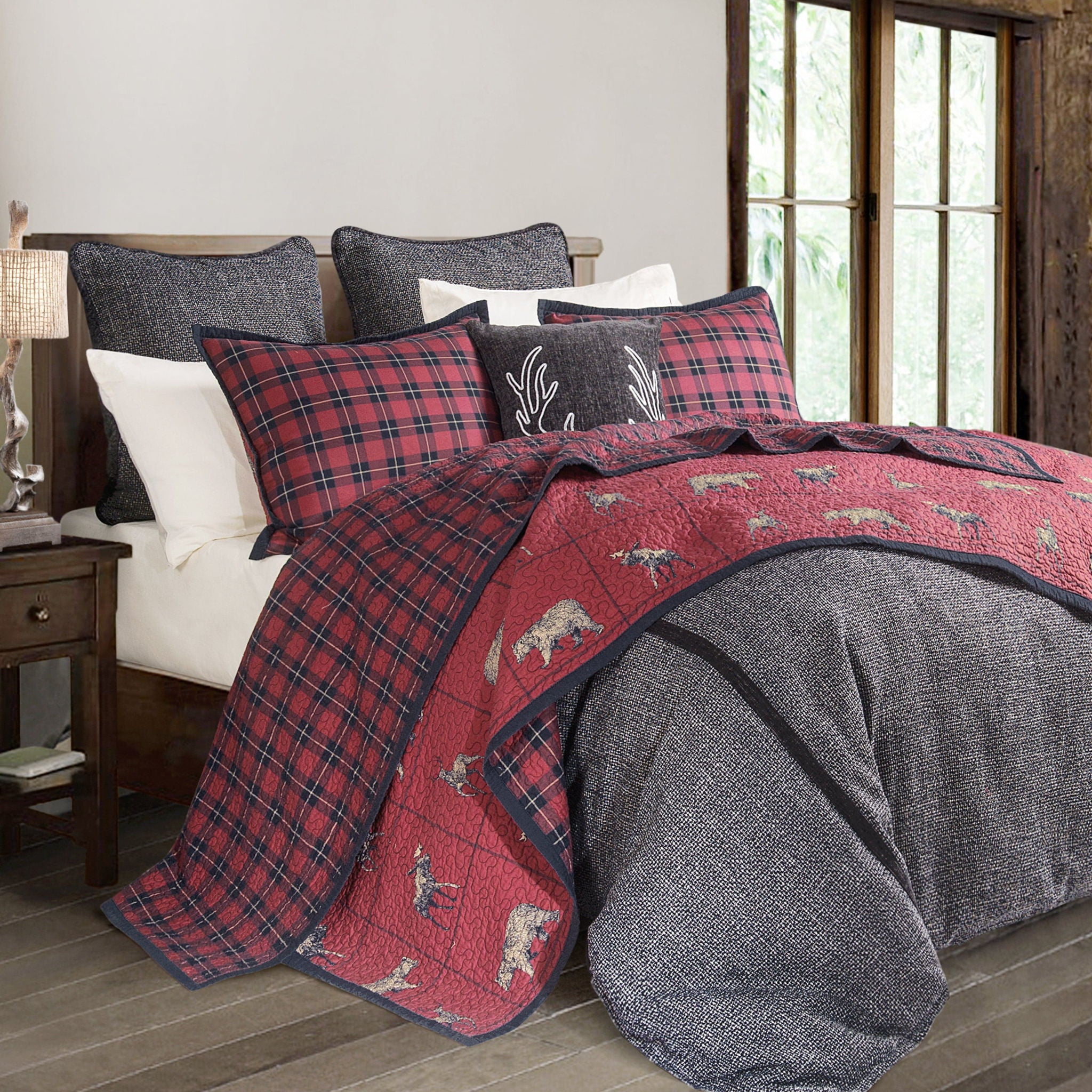 Hamilton - Full Tweed Comforter Set (Set of 4) - Gray