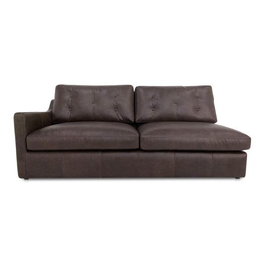 Thurlow - Leather Left Arm Facing Sofa - Espresso Brown