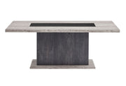 D8030DT - Dining Table Base With Storage Drawers - Black / Brown