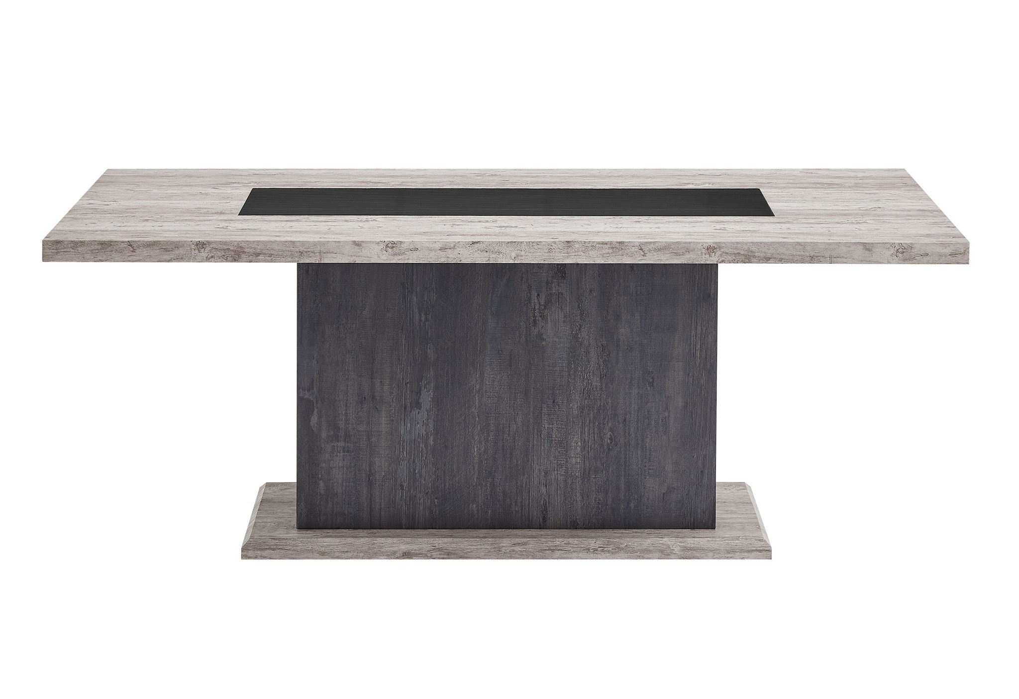D8030DT - Dining Table Base With Storage Drawers - Black / Brown