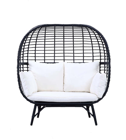 Penelope - Patio Lounge Chair - Cream Fabric & Black