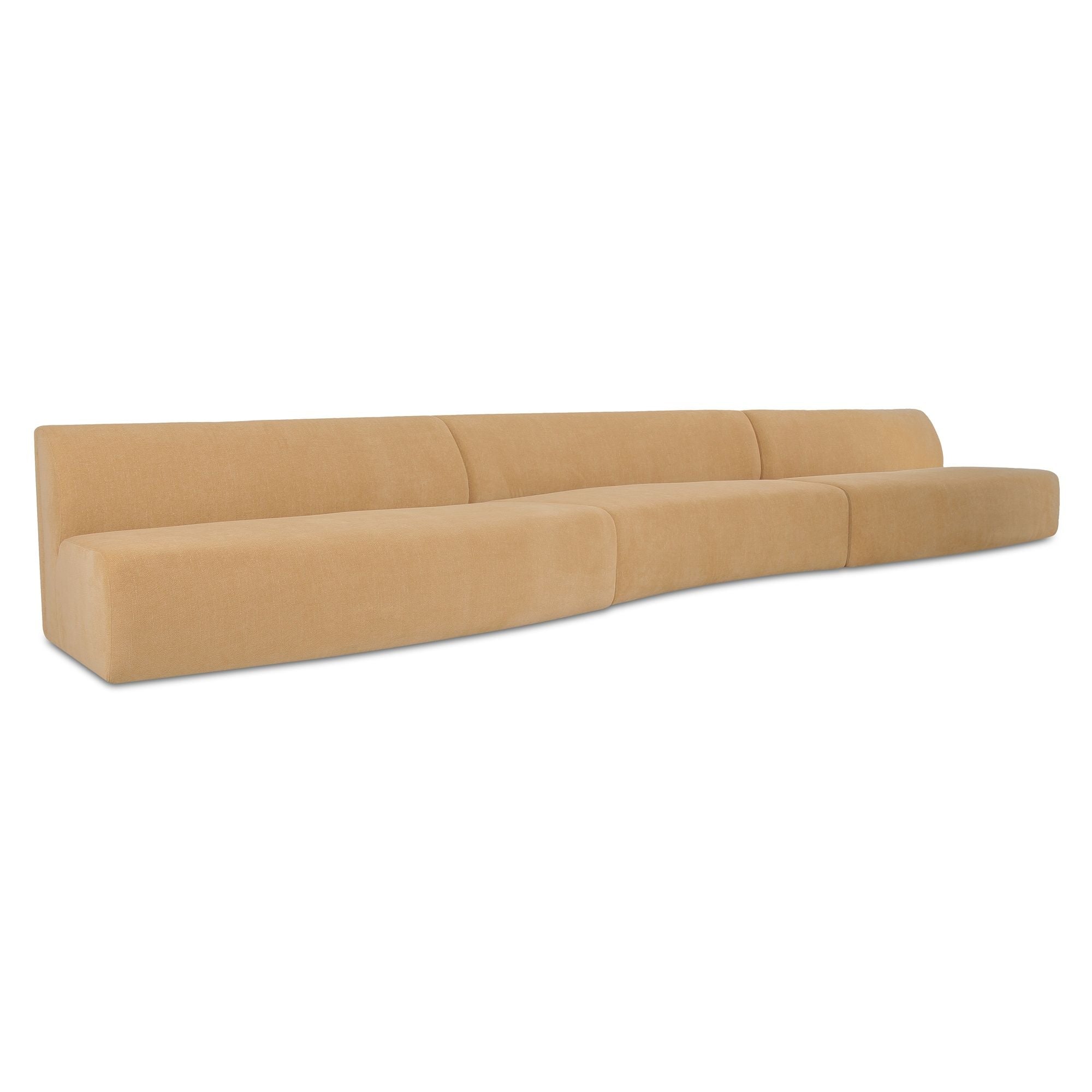 Naomi - 3 Piece Wave Modular Sectional - Golden Yellow
