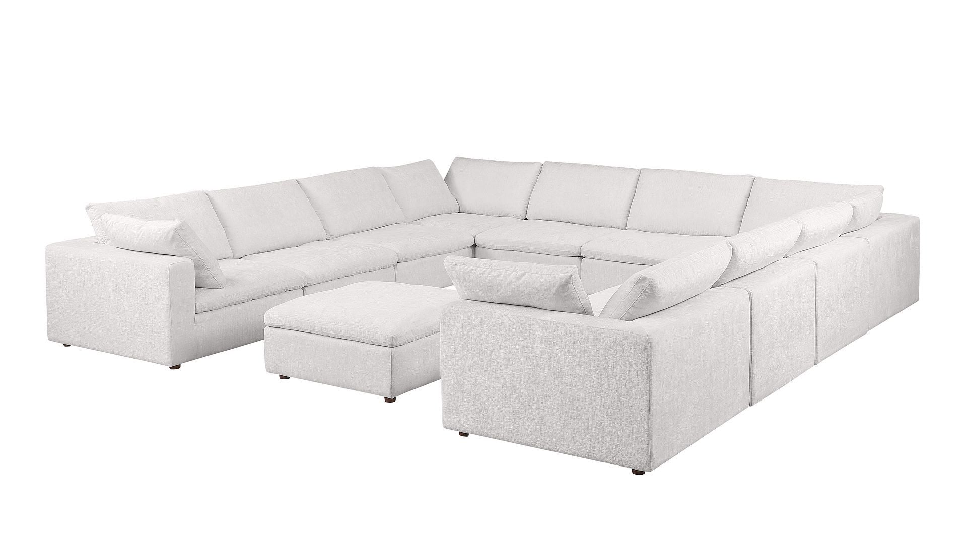 1100 - 11-Piece U-Shaped Sectional In Italian Fabric - Pearl