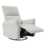 360° Swivel Rocker Recliner Chair, Swive Nursery Rocking Chair With Pull Ring, Glide Chair For Livin Room - Gray