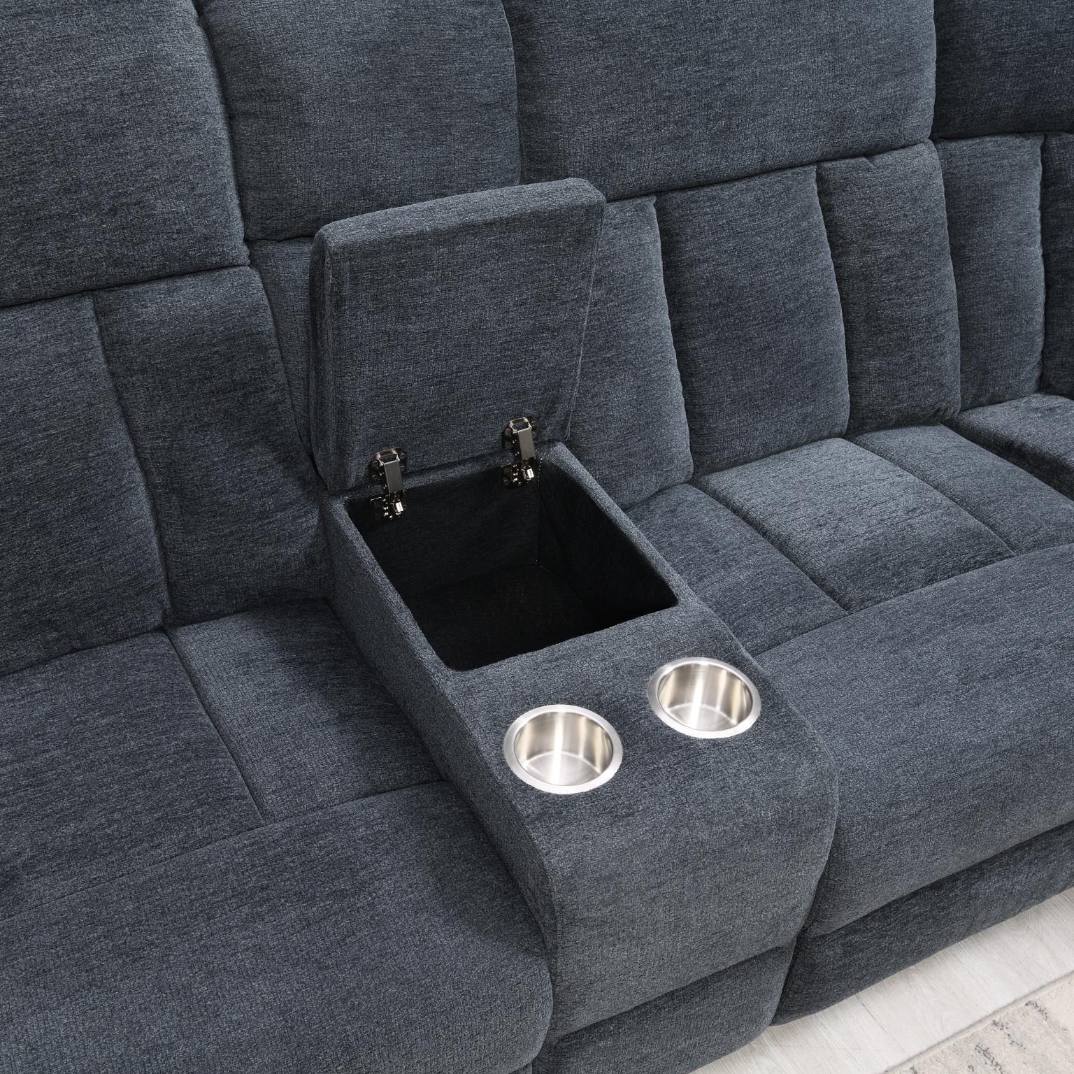 U84 - Motion 3 Piece Sectional - Gray