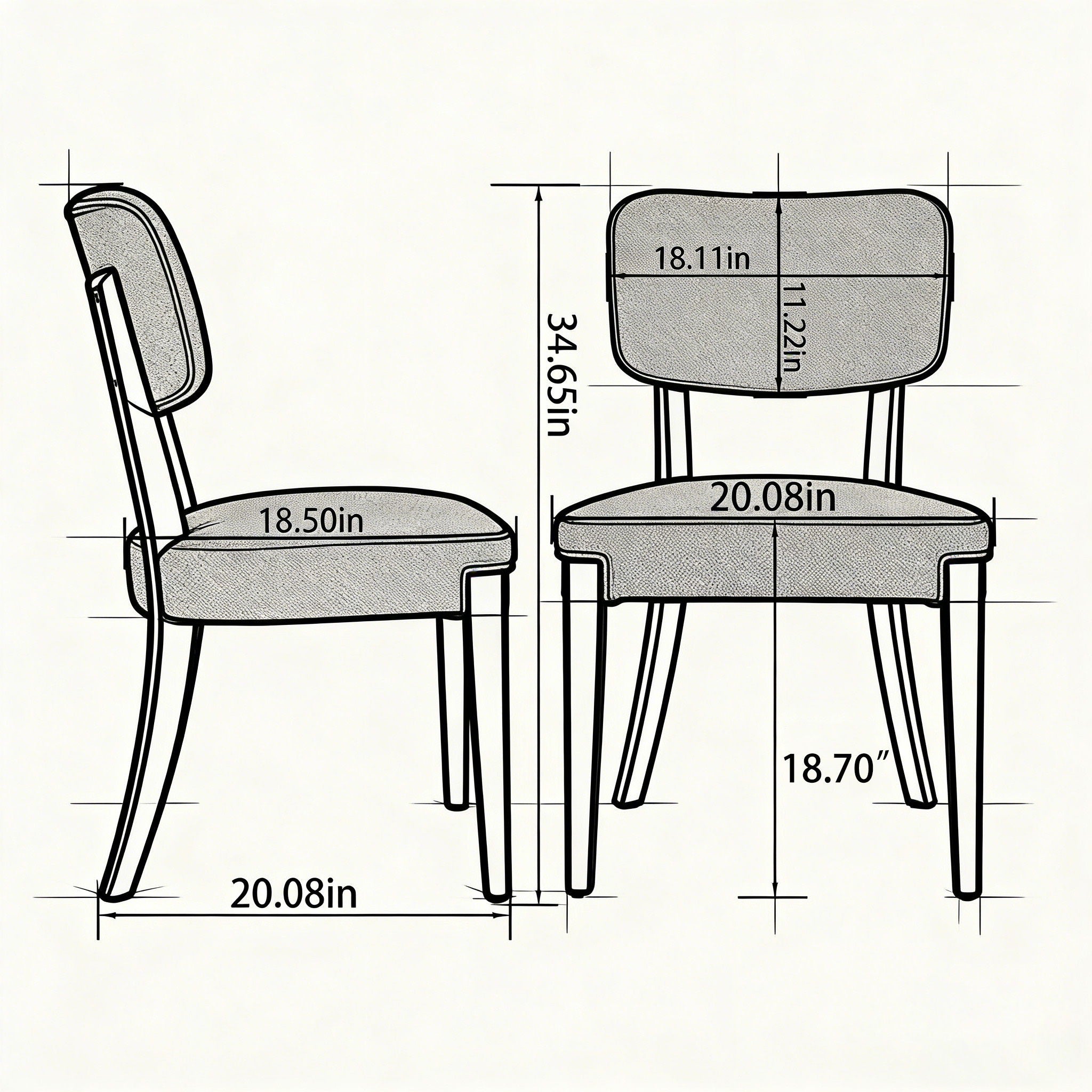 Contemporary Armless Dining Chairs (Set of 2)