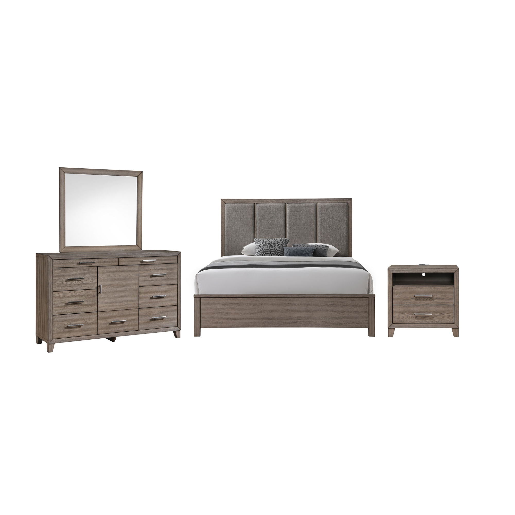 Harrisburg - 6/6 Eastern King 4 Piece Bedroom Set (Bed, Dresser, Mirror, Nightstand) - Dark Gray