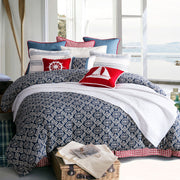St. Clair - Queen Bedding Set (Set of 4) - Navy / White