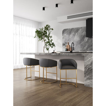 Mid-Century Modern Stool With Steel Base