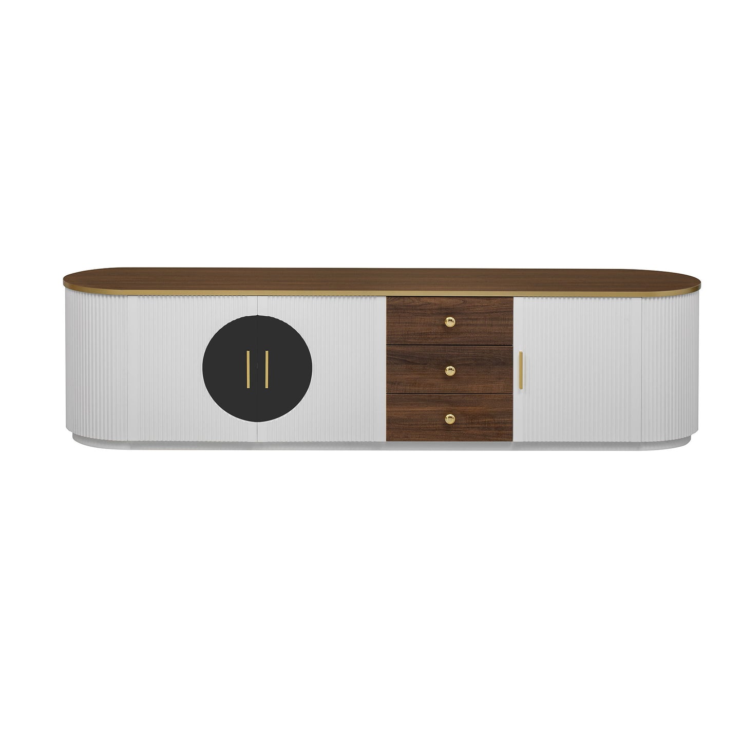 Modern Minimalist TV Stand For TVs Up To 80" With 3 Drawers And 1 Shelf