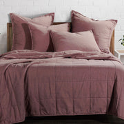 Cotton Canvas - Full/Queen Stonewashed Coverlet Set (Set of 3) - Sarsaparilla