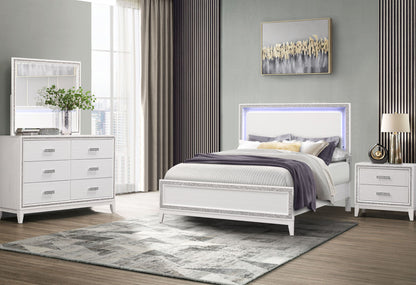Lily - 5 Piece Queen Bedroom Set (Bed, Dresser, Mirror, 2 Nightstands) - White