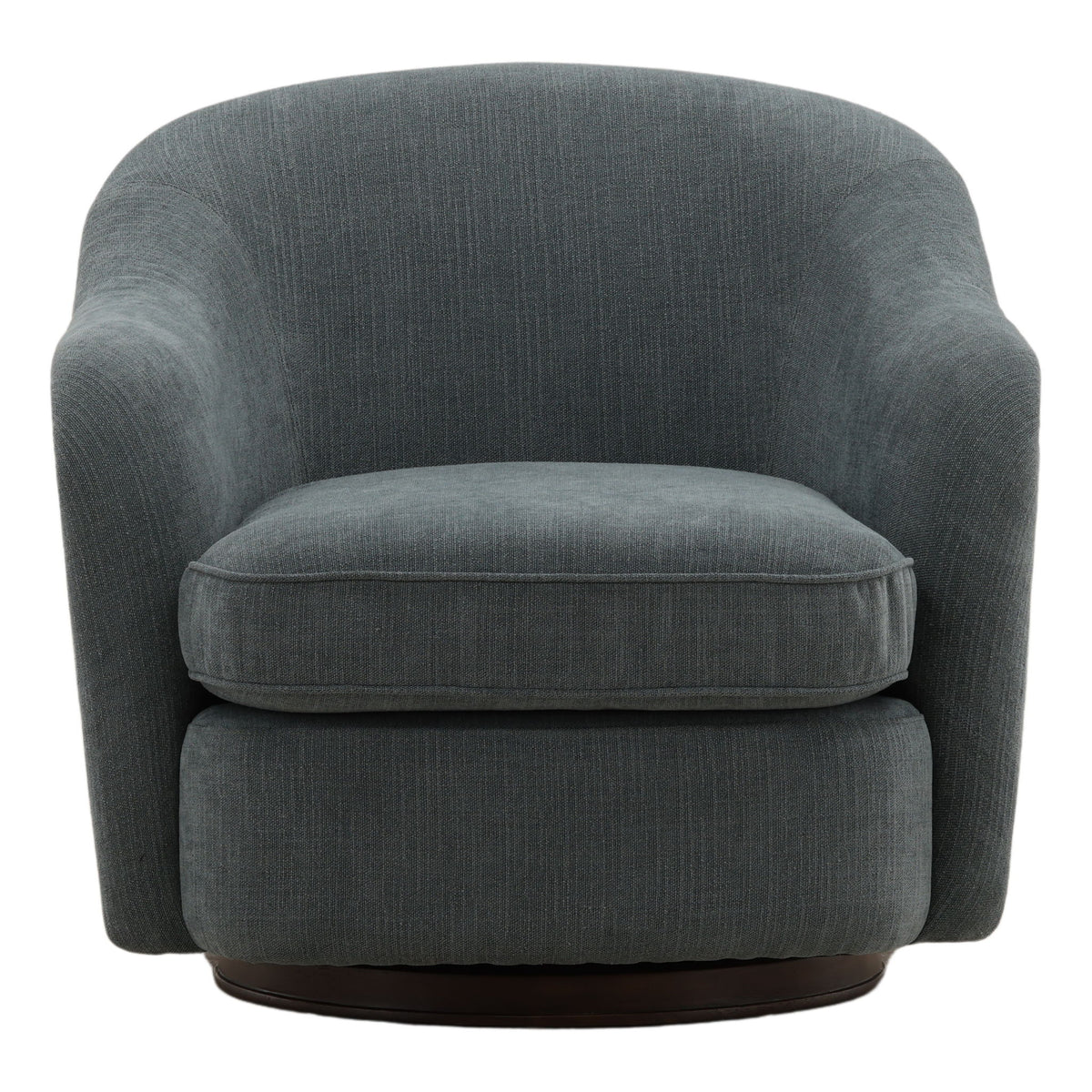 Lili - Swivel Chair - Blue And Dark Brown