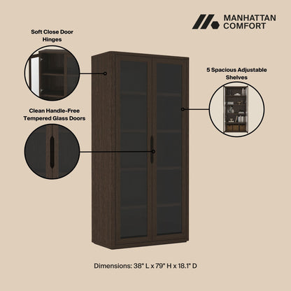 Rivington - Bookcase Cabinet With Glass Doors