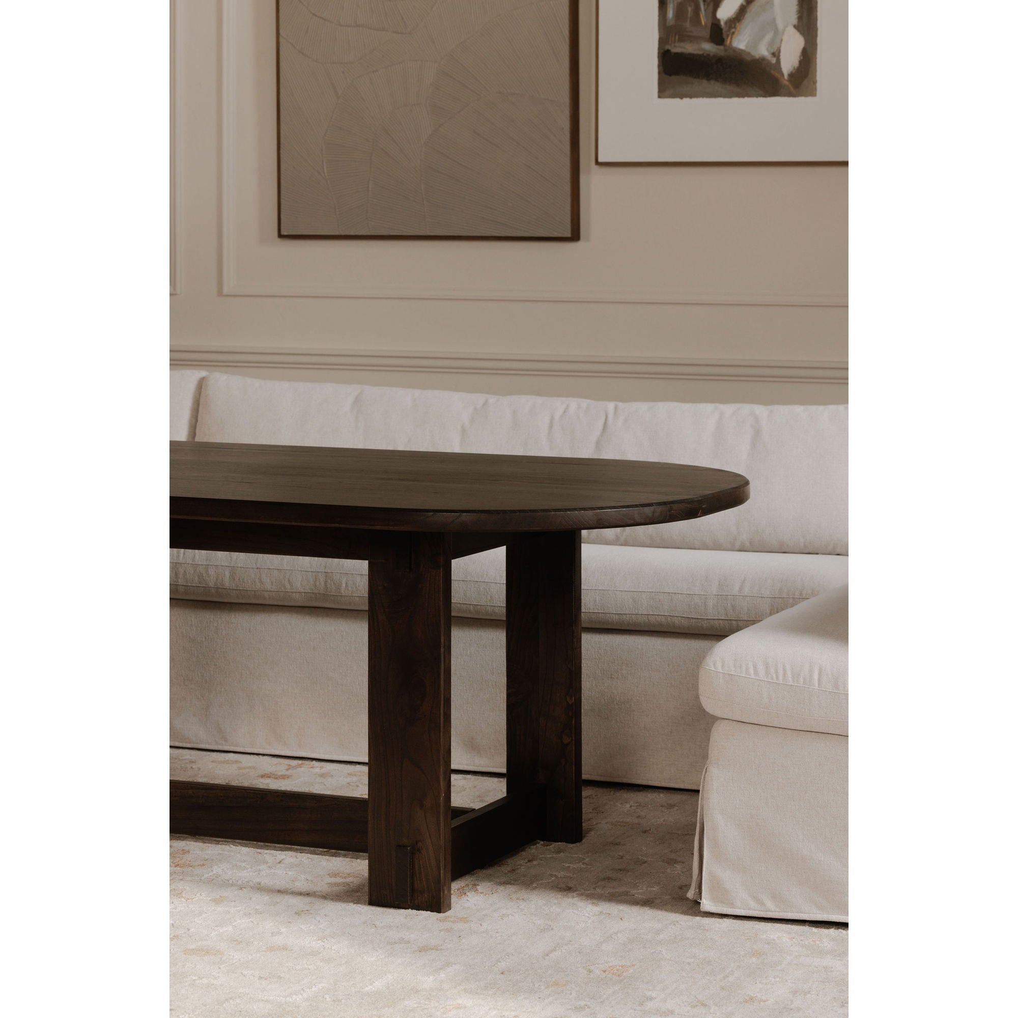 Fable - Slipcover Dining Banquette L-Shape Sectional - Beige