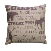 Lodge - Text Collage Decorative Throw Pillow - Multi Color