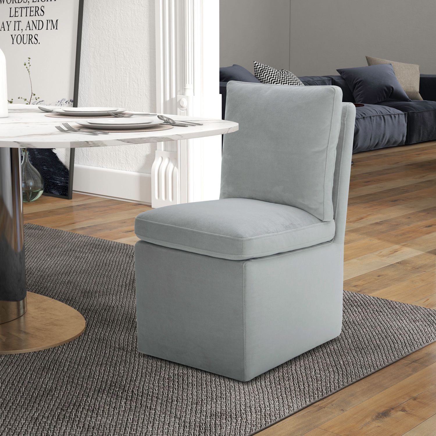 Accent Dining - Accent Dining Chair With Casters