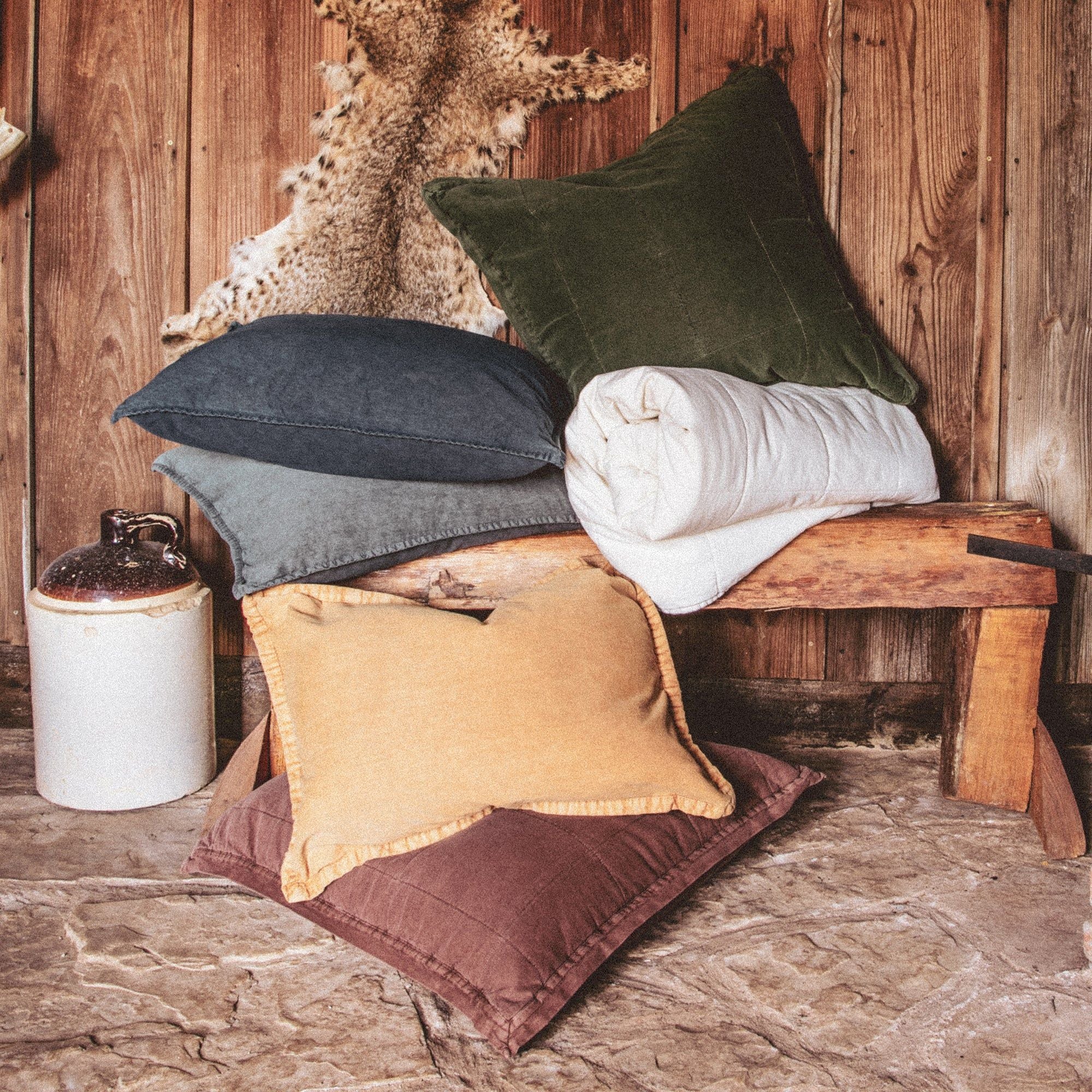 Cotton Canvas - Twin Stonewashed Coverlet - Natural