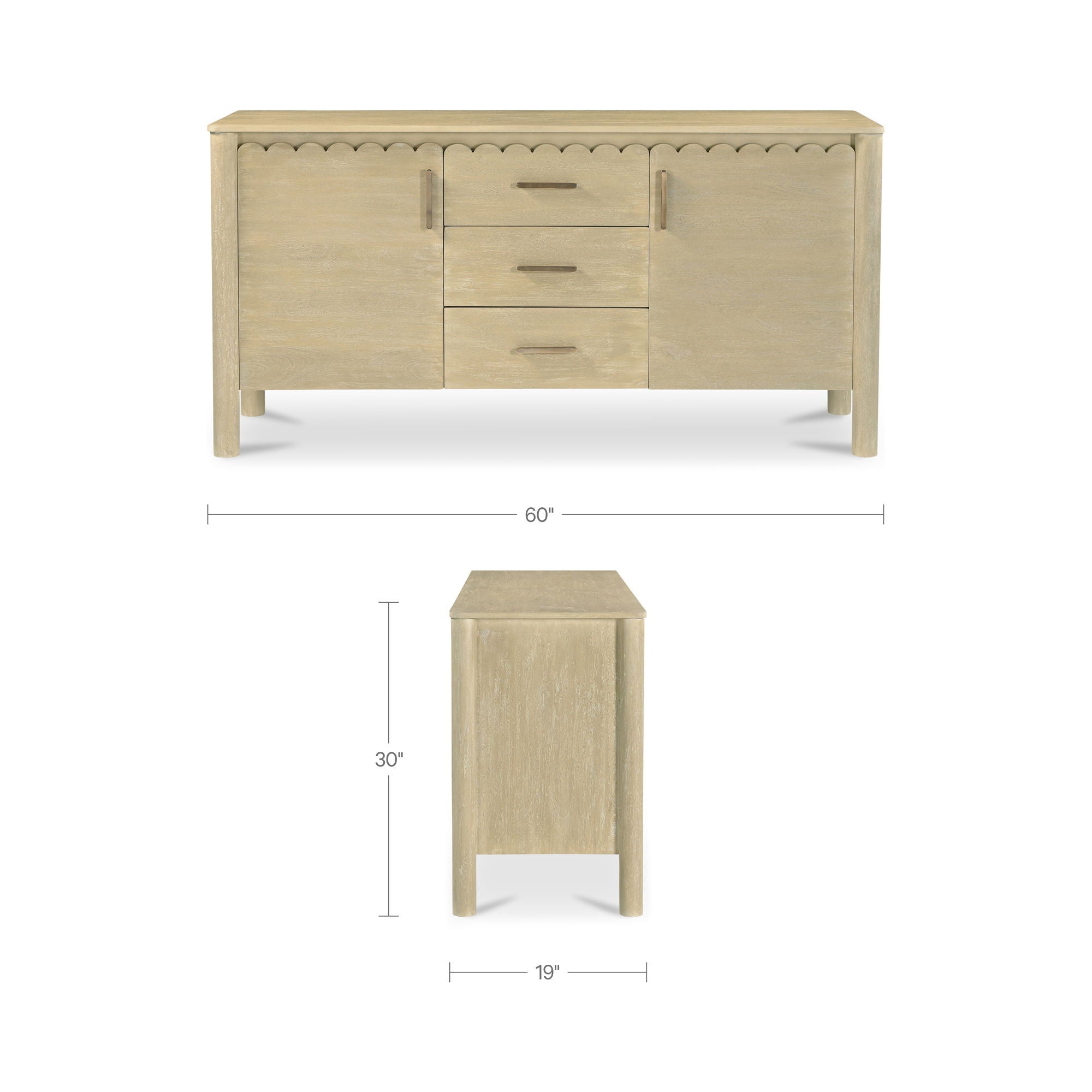 Wiley - 3 Drawer Sideboard - Natural