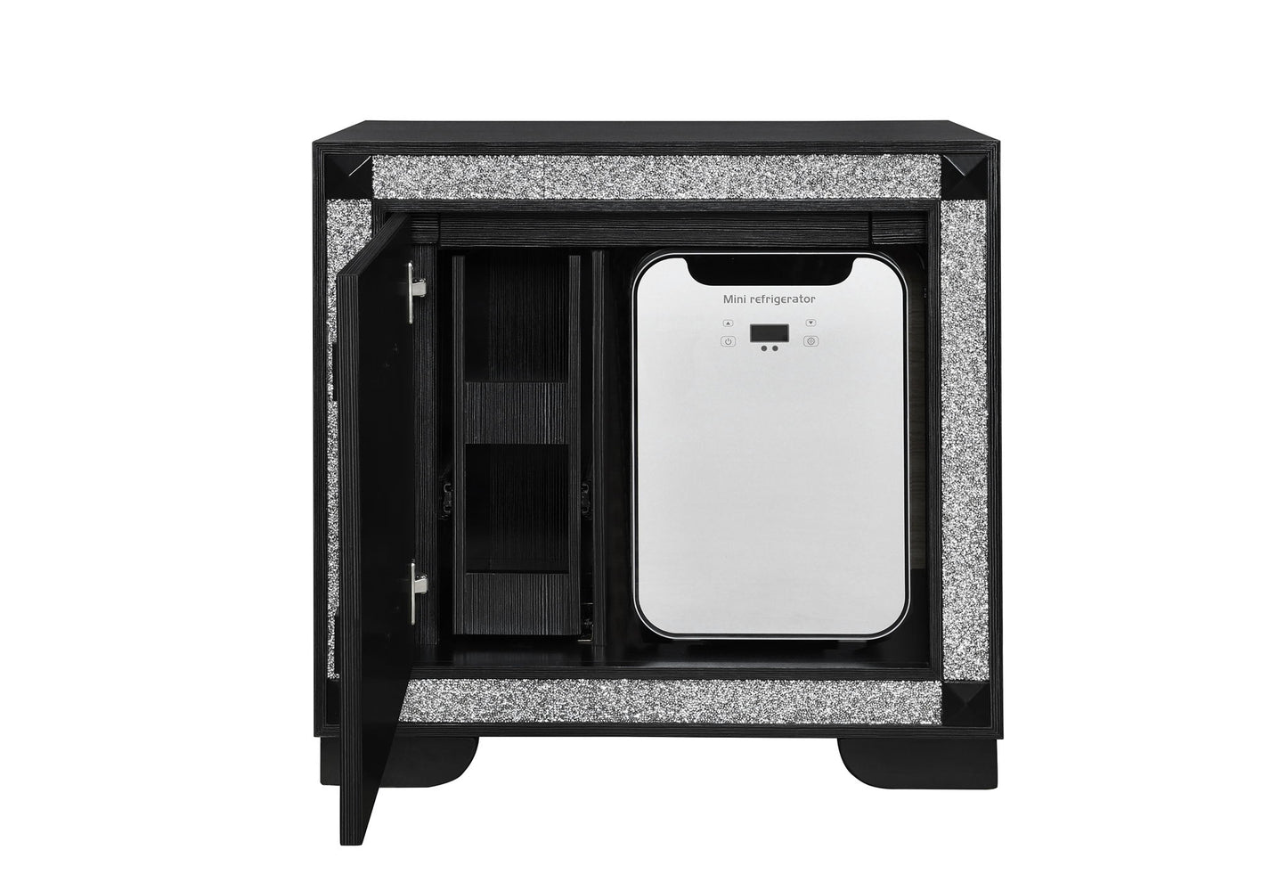 Soleil - Nightstand With Cooler And Speaker - Charcoal