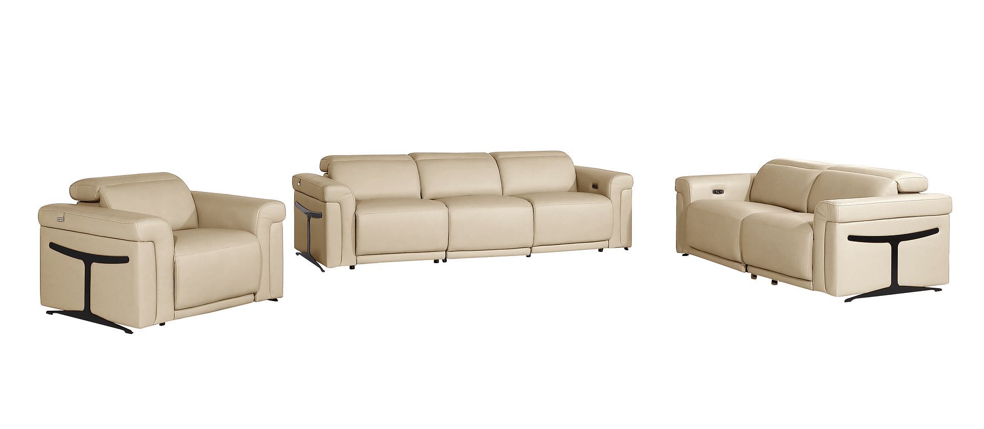 1126 - 7-Piece Modular Power Reclining Sofa, Loveseat & Chair Set In With 5 Power Recliners & Power Headrests