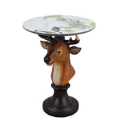 Deer Head Accent Table, Animal Statue For Living Room - Brown