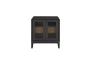 Glass Door Nightstand - Black