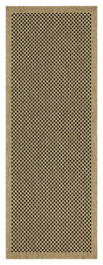 Earth - 5'3" X 7'3" Indoor, Outdoor Area Rug, Polypropylene - Jute / Black